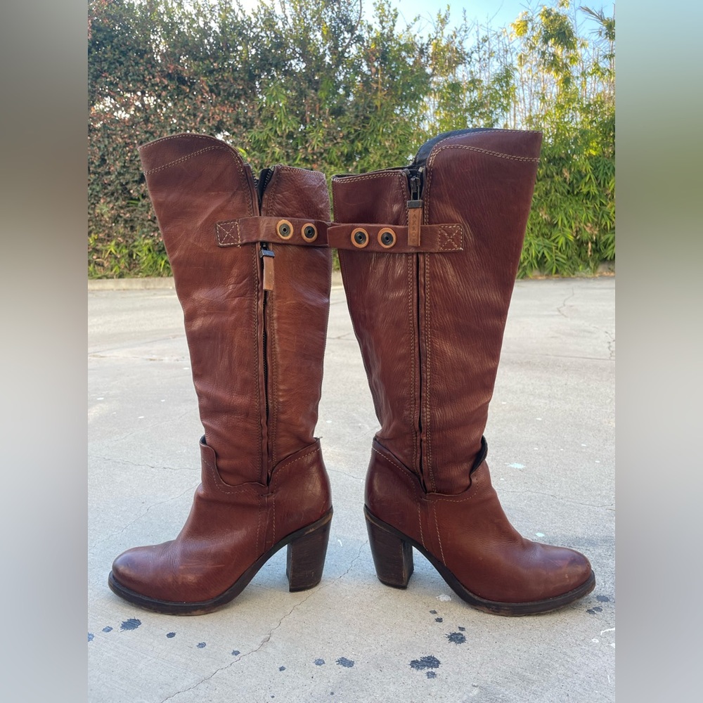 Pakros Knee High boots, size 39, Chestnut brown